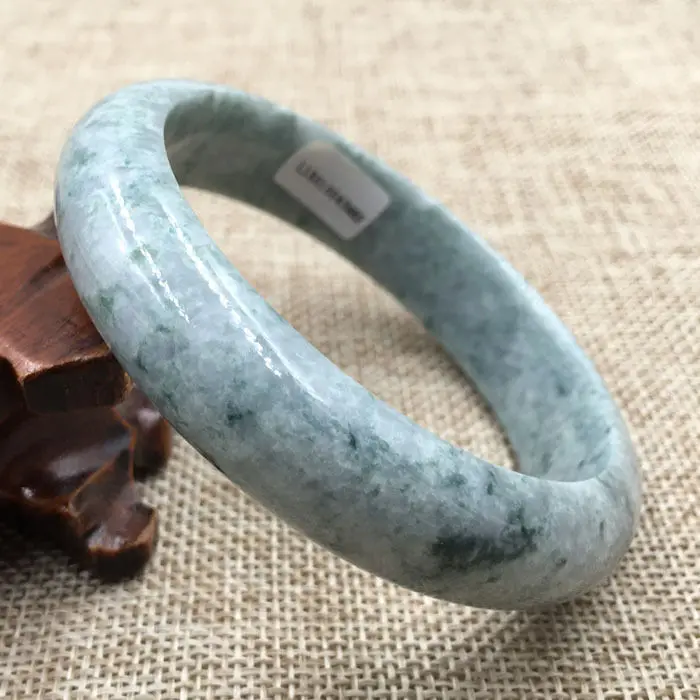 

61mm Certified Grade "A" Natural Green Jadeite Jade Gems Bracelet Bangle 043482