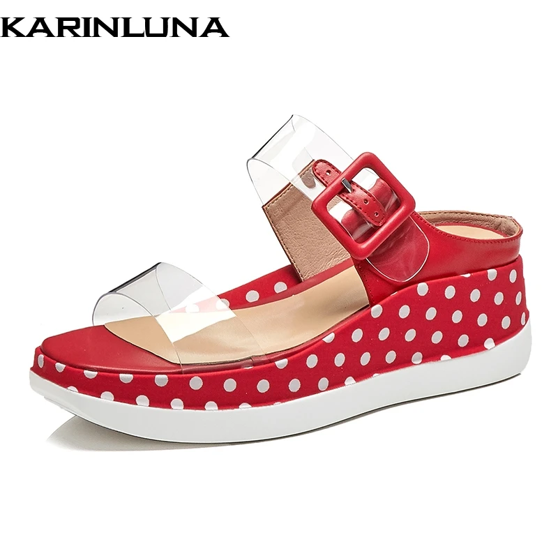 

KarinLuna INS hot New polka dot Platform sandals women Summer comfort leather insole women wedges shoes woman