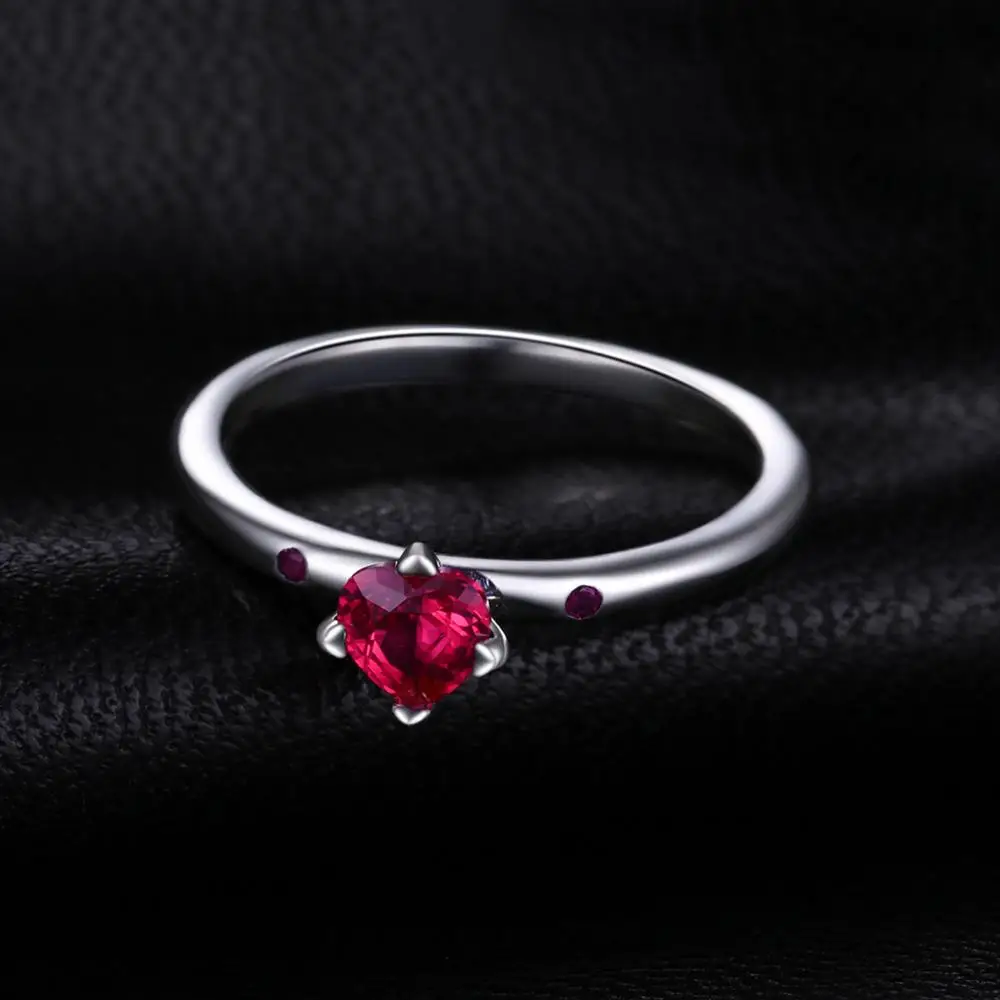 Jewelrypalace стерлингового серебра 925 искреннюю любовь Алые СОЗДАН Ruby Solitare кольцо Обручение кольцо Для женщин Jewelry подарки для нее