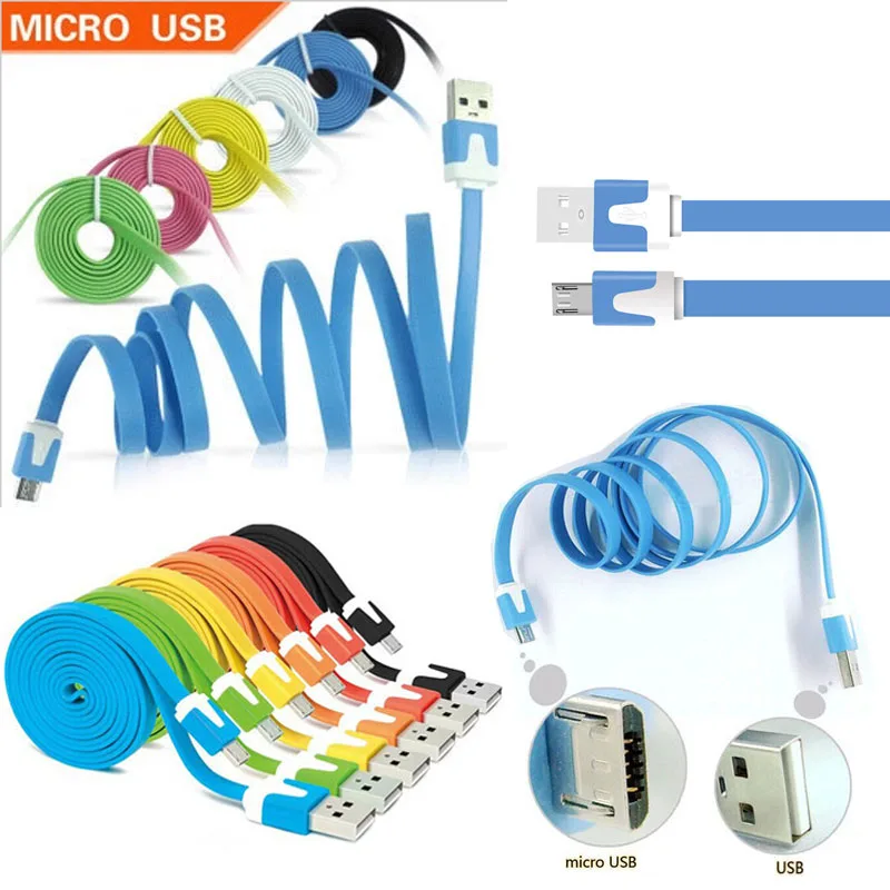 

10pcs Universal 1m 2m 3m Micro USB Cable 2.0 Data sync Charger Cable For Samsung galaxy 5pin for Android Smart Phone Cables