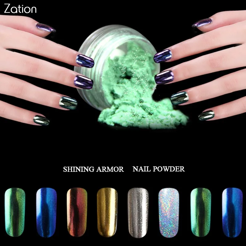 

Zation Powder Dust Shell Nail Mirror Powder Glitter Pigment Dust Manicure Shimmer Chrome Nail Art Decoration Pigment Powder Nail