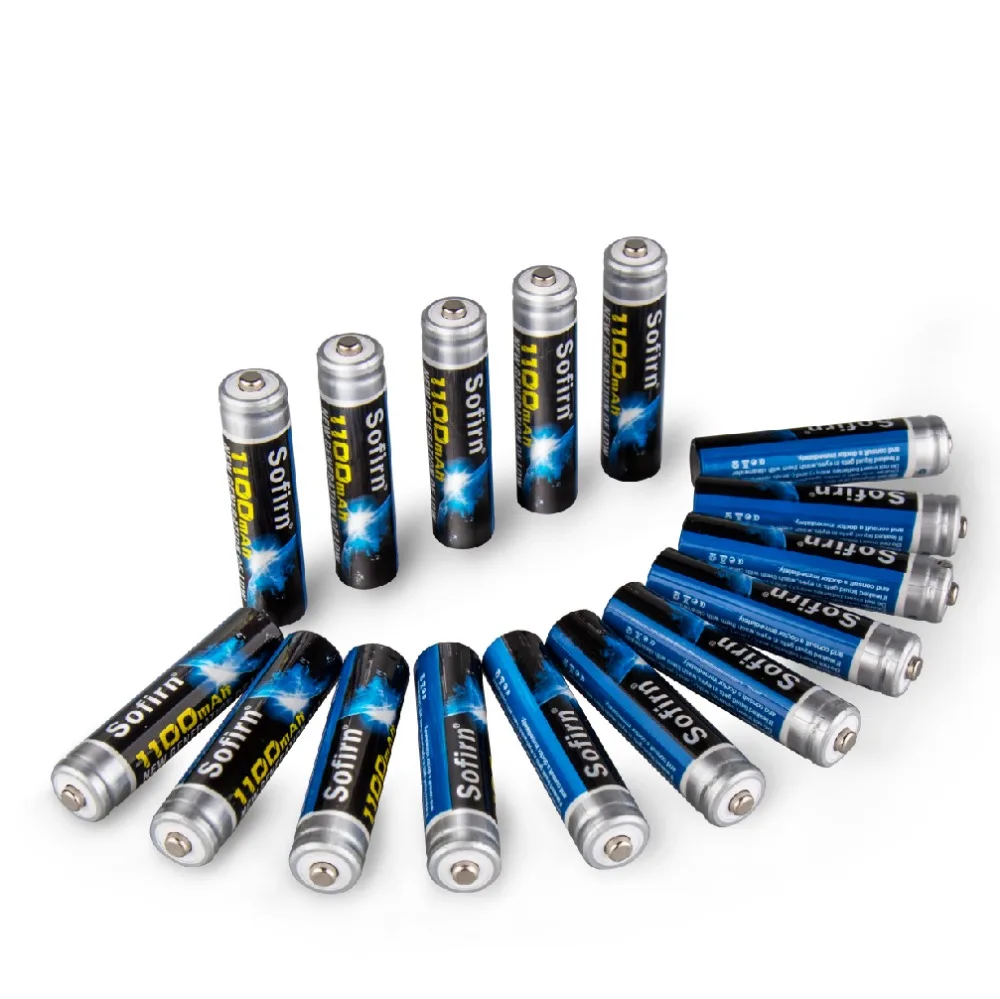 AAA NiMh 1100mAh перезаряжаемый светодиодный фонарик большой емкости, Набор Предварительно заряженных батарей с 1000 циклом, 16 шт. в упаковке