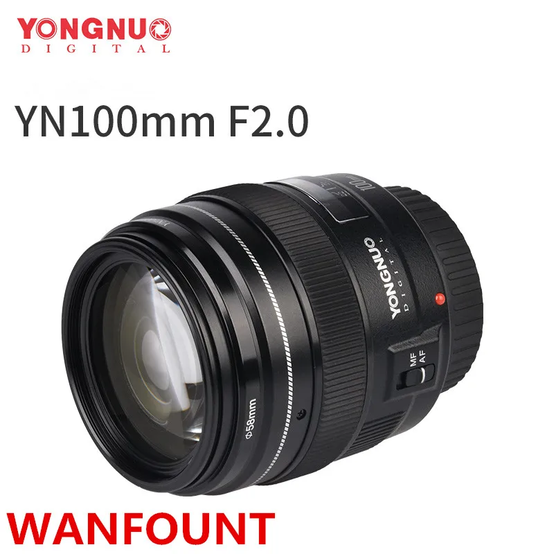 YONGNUO 100mm Lente YN100mm F2.0 AF/MF Foco Fixo Lente para Câmera Canon EOS Rebel 1300D T6 760D 750D para DLSR камера