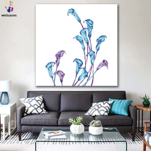 DIY цветные картины по номерам с цветами серебряная звезда цветок каллы Картина Рисунок Живопись по номерам Обрамленный дом