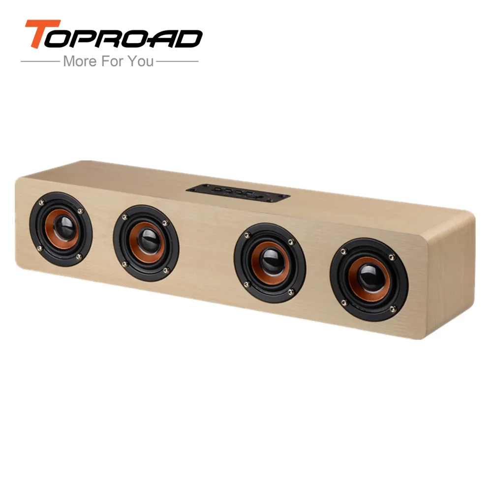 TOPROAD Высокая мощность Bluetooth динамик деревянный сабвуфер стерео беспроводные