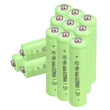 Самая низкая цена! 12 шт набор 600 mah AAA 3A 1,2 V Ni-MH аккумуляторная батарея-зеленый