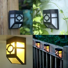 Retro warm night light Wall Light Solar Powered Wall Mount LED Light Outdoor Garden Path Landscape Fence Yard Lamp