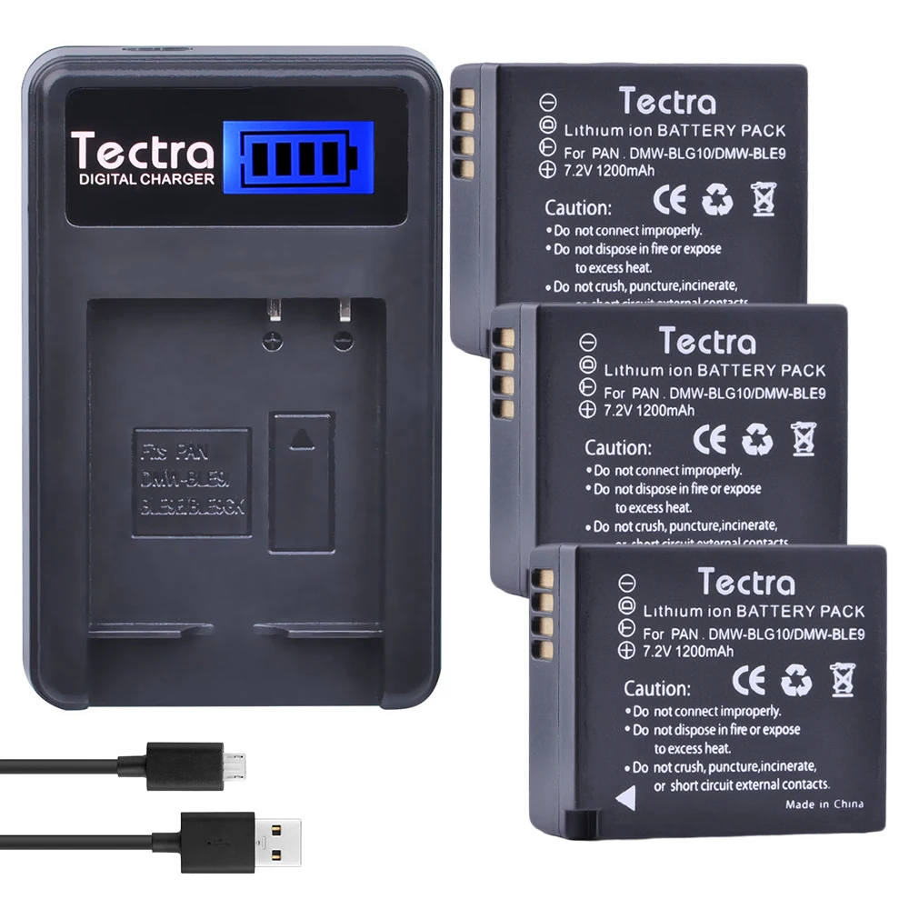 

Tectra 3Pcs DMW-BLG10 DMW-BLE9 BP-DC15 Replacement Li-ion Bateria + LCD USB Charger for Panasonic LUMIX GF5 GF6 GX7 LX100