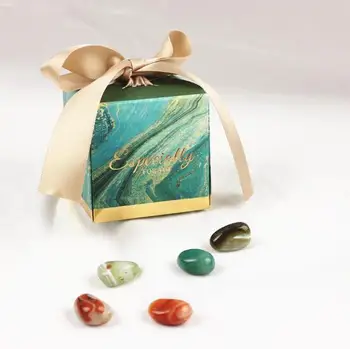 

50Pcs Creative Ink Painting Style Square Wedding Favors Candy Boxes Bomboniera Party Supplies Gift Box Chocolate Sugar Box