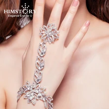 Luxury Rhinestone Flower Bridal Wrap Bracelets Wedding Jewellery Fashion Bling Marriage Accessories
