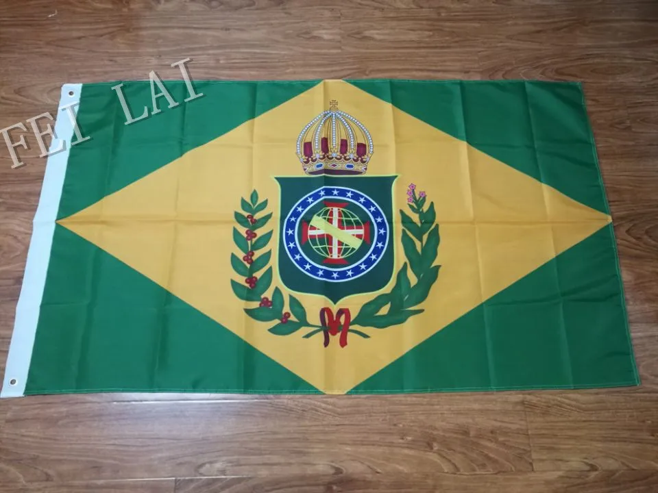 

Empire Of Brazil (1870-1889) 20 Star Flag banner With two Metal Grommets 3ftx5ft
