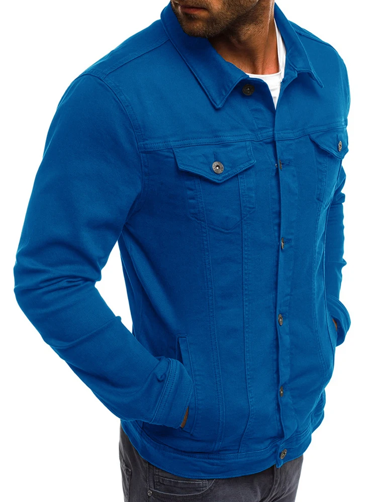 DIMUSI, Весенняя Мужская джинсовая куртка, модная мужская джинсовая куртка, приталенная Повседневная Уличная одежда, винтажная Мужская джинсовая верхняя одежда, TA325