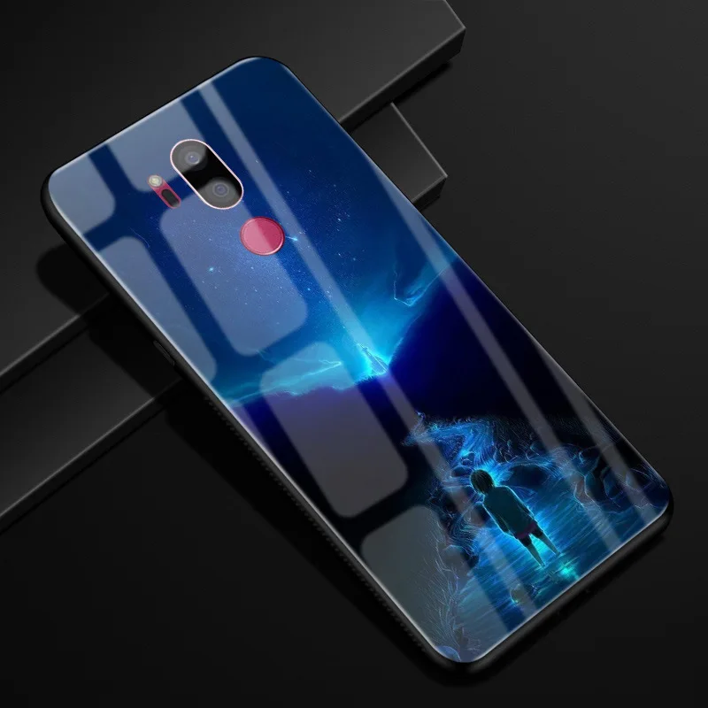 Чехол для LG G7 ThinQ стеклянный задний жесткий чехол телефона LGG7 G710 мягкий бампер