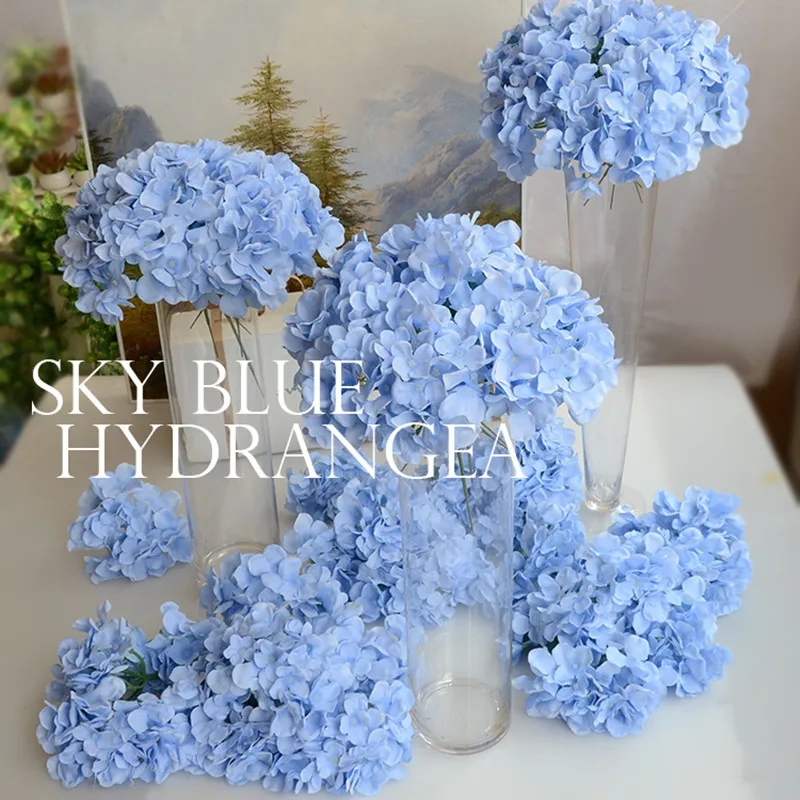 

Artificial silk hydrangea flower head wedding bouquet decoration or DIY Production backdrop with flowers 50pcs/lot TONGFENG