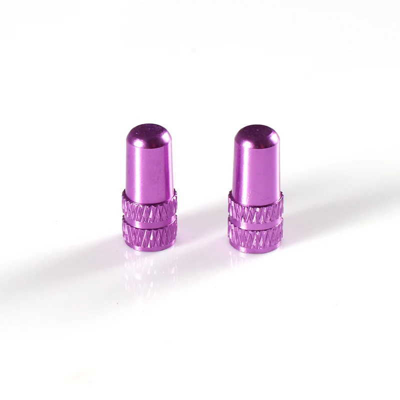 Aluminum Alloy Road MTB Bike Tube Tyre Bicycle Tire Wheel French Tyre Dustproof Bike Presta AIR Valve Cap Accessories - Цвет: purple