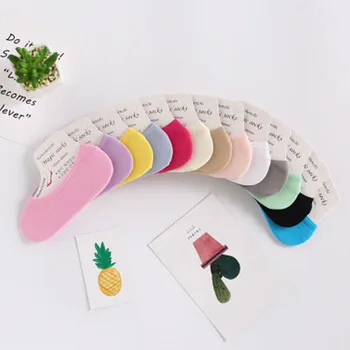 

The Lowest Price ! New Children's Candy Colors Socks Invisible Shallow Mouth No Trace Short Boat Slip Silicone Kids Socks
