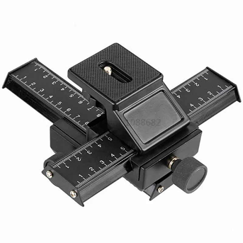 Professional Metal 4 Way Macro Focusing Focus Rail Slider 14 Screw Mount Macro Flash Bracket Adjustable Photography Rail Slide (1)
