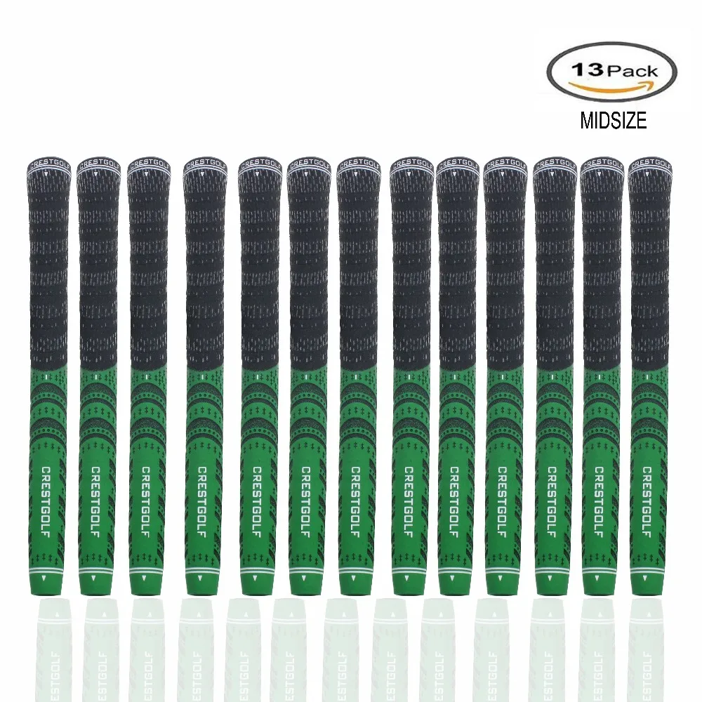 CRESTGOLF Golf Grips Midsize 13pcs/Pack Professional Carbon Yarn Golf Irons Grips Golf Club Grips 6 Colors for Choice