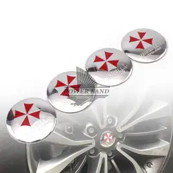 4 xaluminium рулевое Resident Evil Umbrella Corporation центра колеса концентратор Кепки герба Знак Наклейка Символ Колёса Стикеры 55 мм