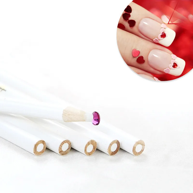 

Nail Art Dotting Pen White Pencil for Sticking Rhinestone Decoration Practical Nail DIY Tools Wax Core Pencil 3pcs/set