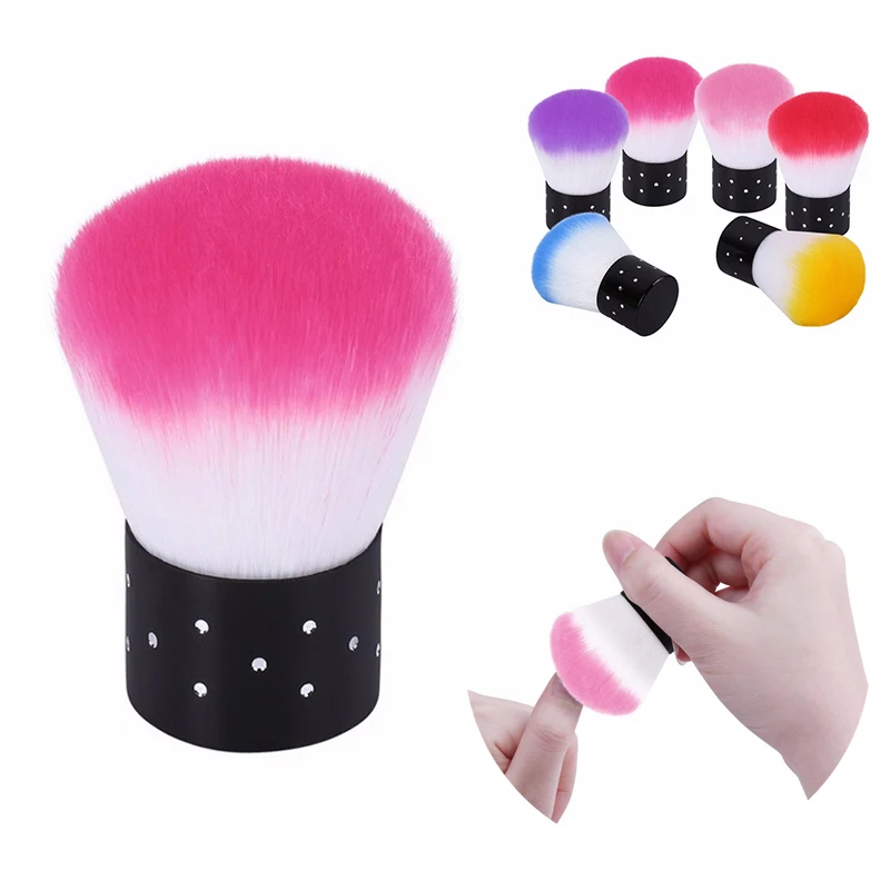 1pcs Nail Cleaning Brush Colorful Soft Nail Brush Dust Remover Nail Art Manicure Tools Nail Power C