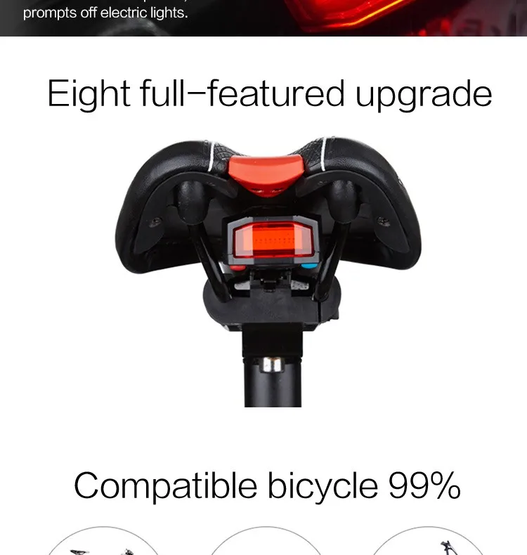 Flash Deal Rear Bike Light USB Sound Alarm MTB Tail Lights luz trasera bicicleta Back Saddle Lamp Seat Lights Cycling Rear Bicycle Light 14