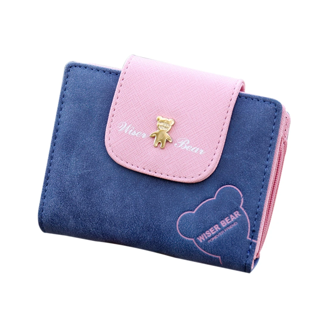 Fashion Lovely Bear Wallet Female Leather Small Change Clasp Purse Money Card Coin Holder Girls ...