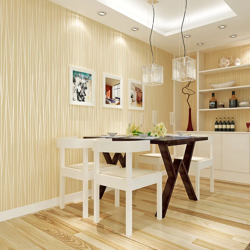 Self-adhesive Nonwoven Flocking Simple Modern Striped Wallpaper for Walls Bedroom Living Room TV Background Wall Paper Rolls