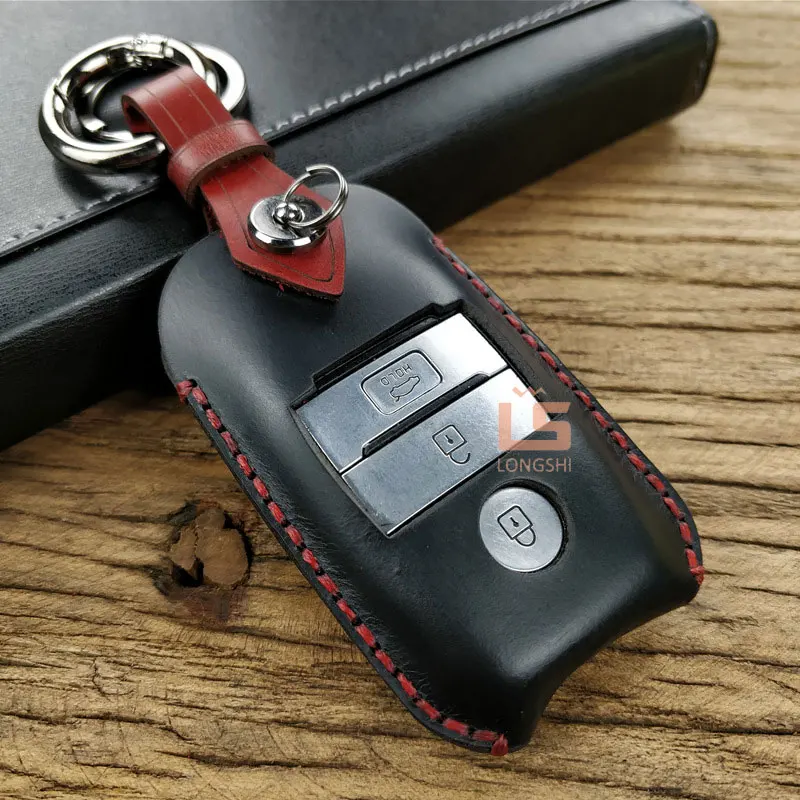 Ручной работы высокое качество Автомобильный держатель для ключей из натуральной кожи чехол для ключей автомобиля Для мужчин чехол для ключей для Kia K2 K3 K4 K5 KX3 KX5 - Название цвета: B-YLH