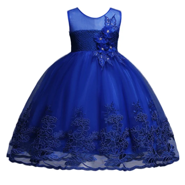 Berngi/платье с цветочным узором для девочек платье принцессы для свадебного торжества, расшитое блестками, кружевное праздничное платье многослойная одежда с цветочным узором для девочек размер от 3 до 14 лет - Цвет: as picture
