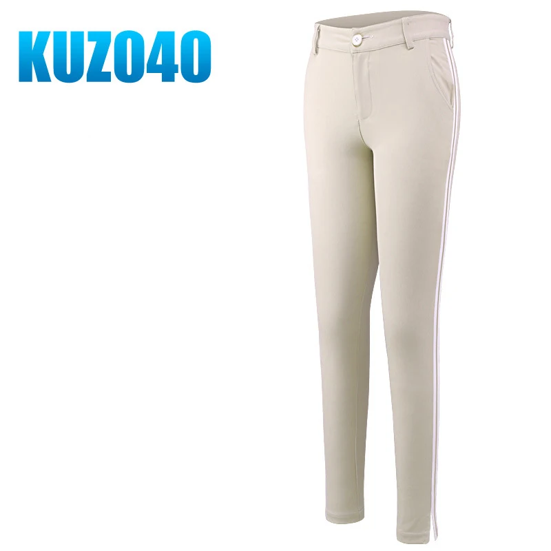 PGM Golf Pants Women Polyester Breathable Top Elasticity Stripe trousers Spring autumn Women's Sports slim Golf Pants Tee Hole