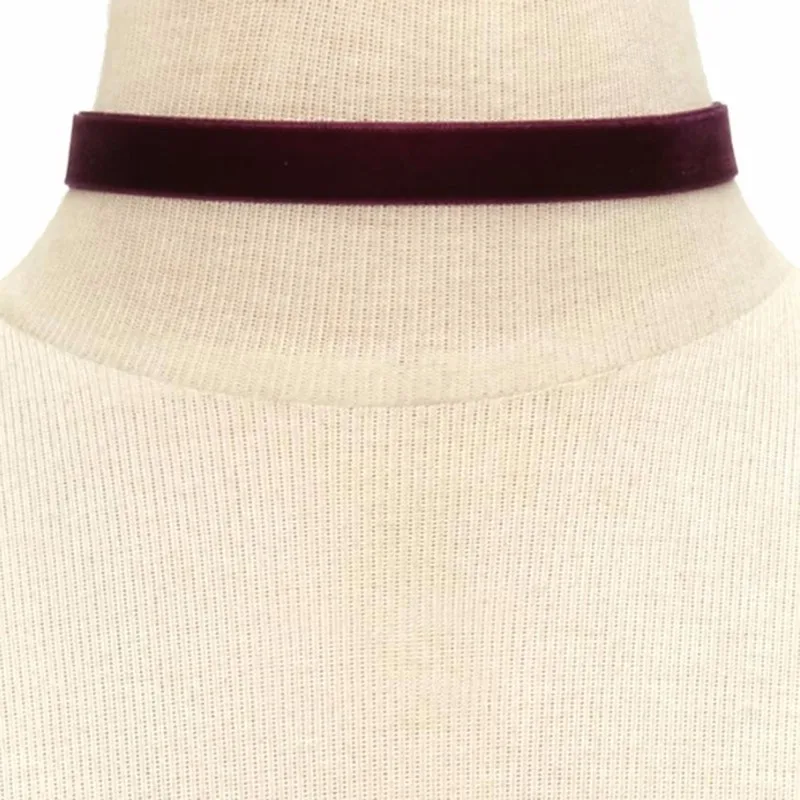 Классическое элегантное фиолетовое красное бархатное ожерелье-чокер для женщин в готическом стиле ручной работы винтажные ожерелья в стиле "Ретро" для девочек подарок на день Святого Валентина NR3418