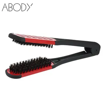 

Rubber Pad Bristle Hair Straightening Comb Double Sided Hair Brush Clamp Salon Straightener Comb Home Hair Care Styling Tools