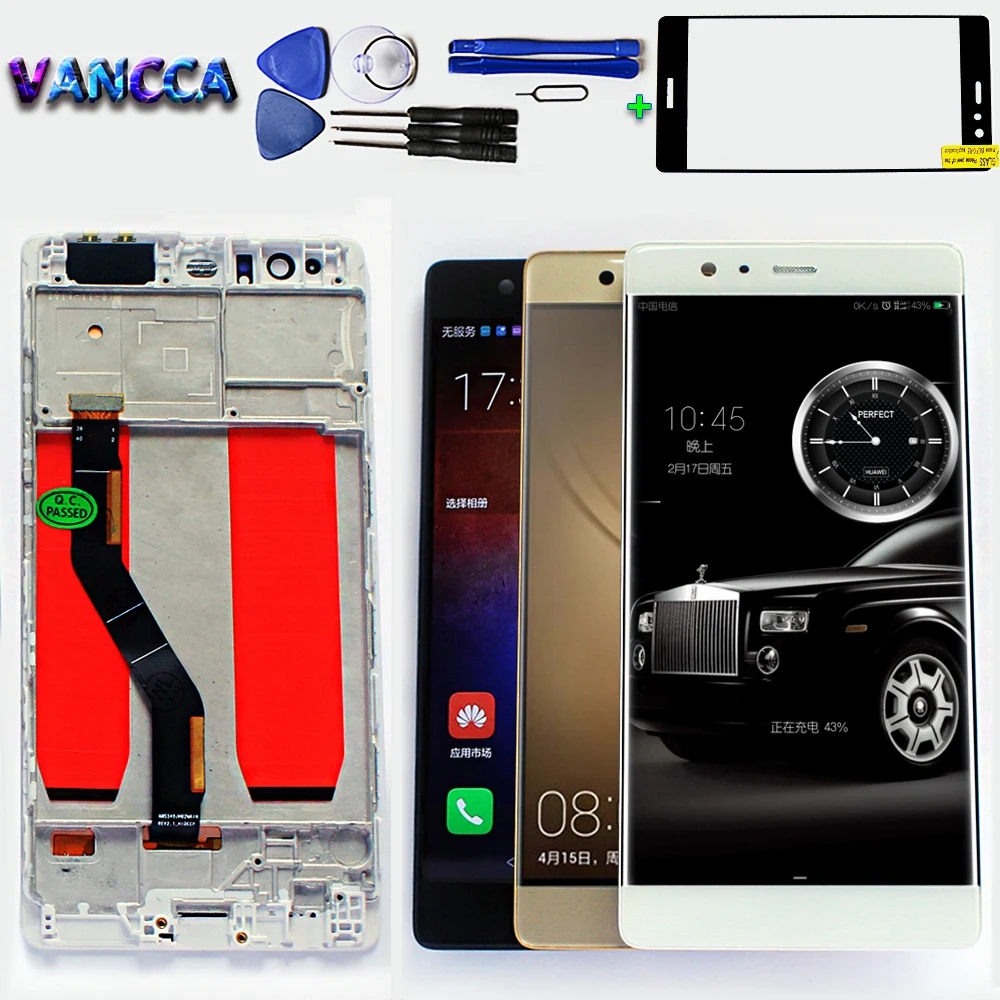 

Vancca AMoled LCD display For HUAWEI P9 Plus 5.5 inch 1920*1080 Touch Screen Digitizer Assembly Frame with Free Tempered Glass