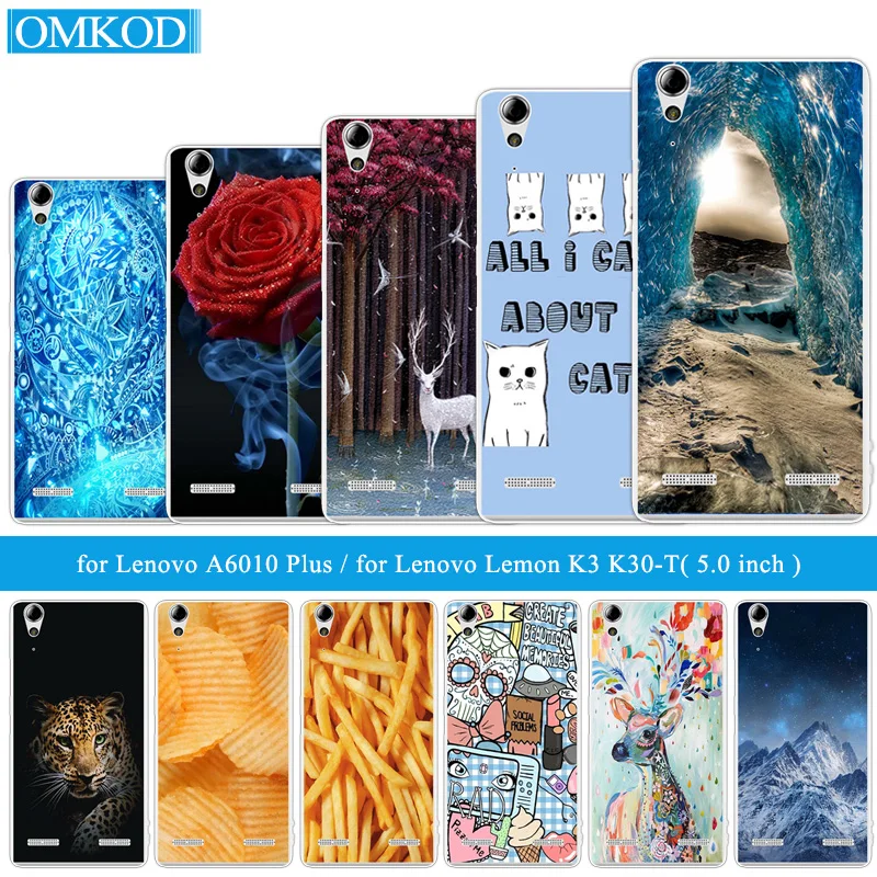 Мягкие чехлы из ТПУ Для Lenovo A6010 Plus и A6000 DIY для Lemon K3 K30-T K30-W кожи 5 &quotK 3 A 6000 6010 |