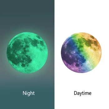 

2020 Glow in the Dark Moon Space Stellar wall Self adhesive Stickers for School Early Learning 3D Eco pvc Wall Stickers Glow