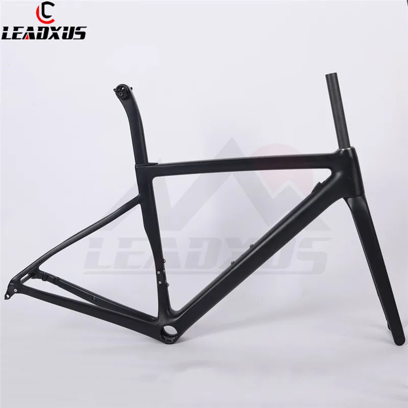 Discount LEADXUS CLA550X Ultra Light Disc Brake Carbon Road Bicycle Frame T1000 Carbon Fiber Road Bike Frame 44/49/52/54/56/58cm 5
