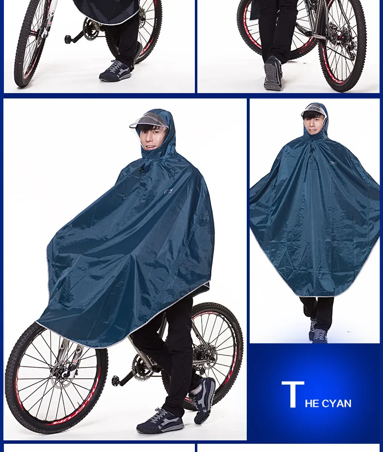QIAN непромокаемый Профессиональный велосипедный дождевик для взрослых, безопасный прозрачный дождевик с полями для защиты лица, дизайнерское туристическое снаряжение, дождевик