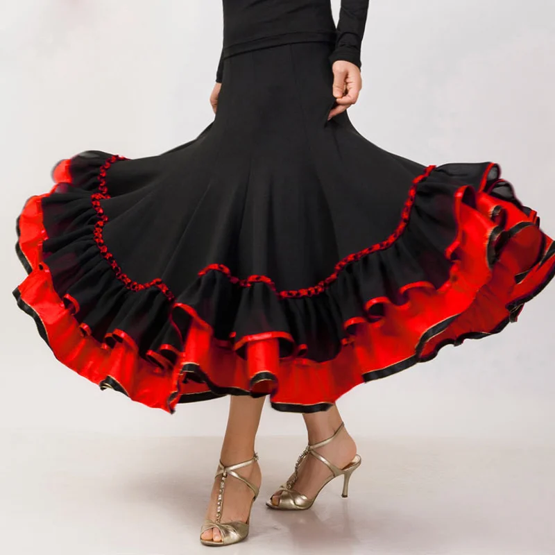 6 цветов бальных танцев платье современное Танго вальс стандартная танцевальная юбка на заказ N06