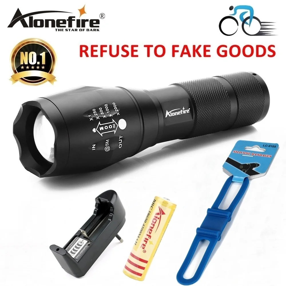 

AloneFire E17/G700 XML T6 Holder Bike Zoomable CREE LED Bicycle Flashlight Torch Camping light AAA 18650 Rechargeable Battery