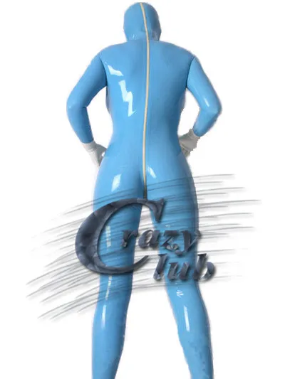 Женский латексный костюм Crazy club_Latex трико с лапами презервативом на заказ