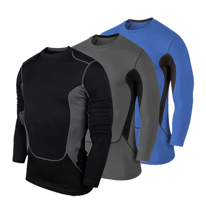 

2019 New men Top Compression Tights Skinny Clothing Fitness Gym Training jersey Sports Running Yoga Bodybuilding T Shirts