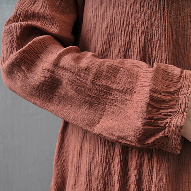 Johnature-Cotton-Color-Women-Maxi-Dress-2017-Autumn-New-False-Two-piece-Long-Sleeve-Round-Neck (1)