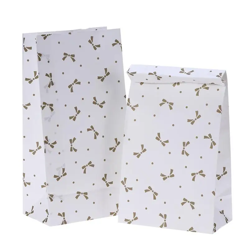 50 Pcs No Handle Kraft Paper Bags Portable Lovely Packing Bags Wrapping