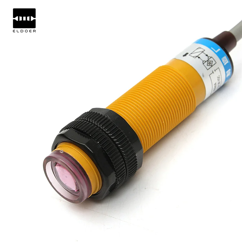 

2pcs 5M IR Electric Sensor Switch Photo Switch Through Beam PNP DC 12V-24V Infrared Rays Electric Sensors 2.4cm x 7cm