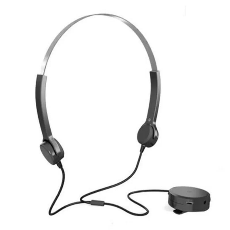 

Bone Conduction Headphones Active Noise Cancelling Earpiece Hearing Aid Earphone with Retractable Neckband Over-Ear Headset