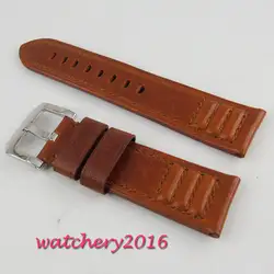 24 мм коричневый кожаный ремешок подходит для автоматического движения мужские часы