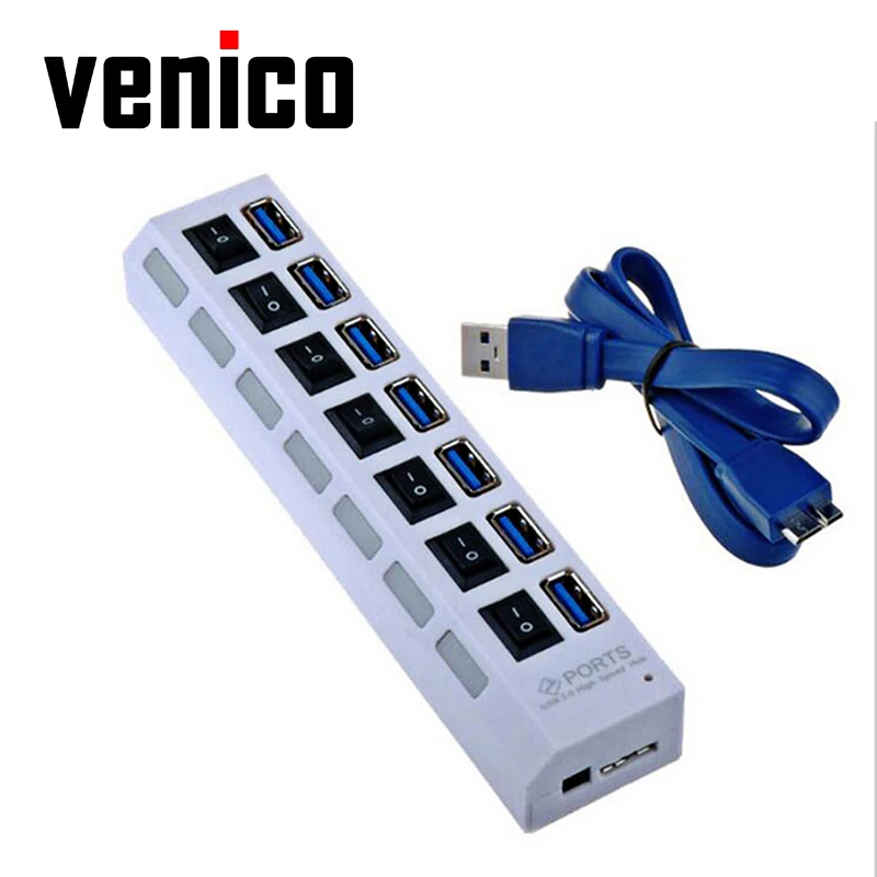 NEW USB HUB 3.0 Super Speed 5Gbps 7 Ports Splitter With On/Off Switch Platooninsert For Computer Peripherals | Компьютеры и офис
