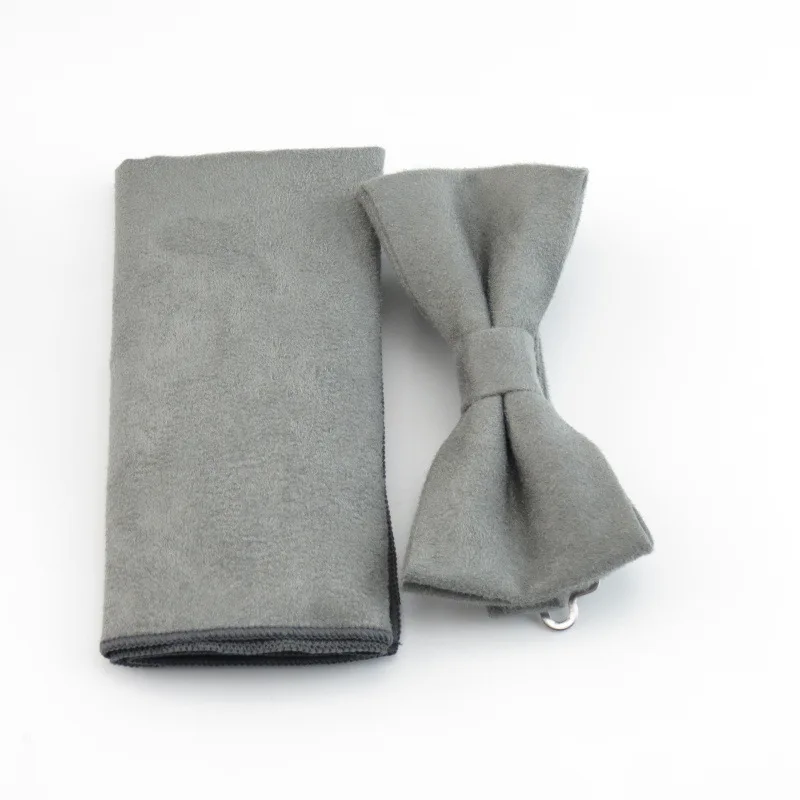 

Mantieqingway Fashions Men's Bowtie Pocket Squares Man Bow Tie Handkerchief Set Solid Color Black Bow Ties for Men Wedding Hanky