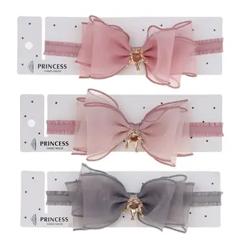 

Baby Girls Bowknot Crown Headband Lace Elastic Princess Hair Band Fashion New Style Children Kids Hair Accessories